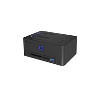 ICY Box IB-1233CL-C Station de clonage pour Disque Dur/SSD SATA 2,5"/3,5", USB 3.0 (5 Gbit/s), clonage Hors Ligne, Lecteur de Carte (CF/SD), hub USB, sans Outil, Externe, Plug & Play, Station