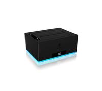 ICY BOX IB-127CL-U3 Boîtier Externe USB 3.2 Gen 1 pour HDD/SSD 2.5/3.5" SATA I/II/III, Aluminium/Plastique, Support UASP, Noir, Jusqu'à 18 To