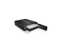 ICY BOX IB-170SK-B : Rack HDD/SSD 3.5" SATA I/II/III 6Gbit/s en Aluminium Noir pour baie 5.25", Ventilation 40mm, Hot Swap, Indicateurs LED