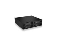 ICY BOX IB-2242U2K : Plateau de stockage 5.25" pour 4 SSD M.2 U.2, 32 Gbit/s, Ventilateur 40mm, Aluminium/Métal, Indicateurs LED, Verrouillage, Windows supporté