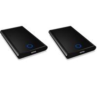 Icy Box IB-273StU3 11479 Boîtier Externe pour Disque Dur 2.5" SATA USB 3.0 Aluminium/Plastique Noir (Lot de 2)