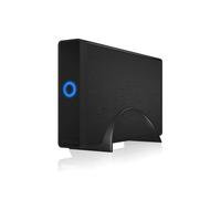 ICY BOX IB-377U3 Boîtier HDD 3.5" SATA I/II/III USB 3.2 Gen 1 (5 Gbit/s) Noir Aluminium, 1 ventilateur, Hot Swap, UASP, Adaptateur Secteur Externe