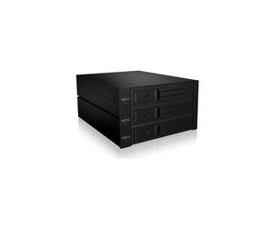 ICY BOX IB-563SSK 2x 5,25 Plateau de stockage de disques Noir