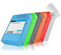 ICY BOX Lot de 6 boîtes pour disque dur 3,5 pouces pour la protection ou le rangement, Empilable, étiquetage, étui rigide, Plastique, Multicolore, IB-AC602b-6