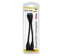 Icy Box IB-AC641 Adaptateur avec 20 Broches USB 3.0 Noir