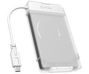 ICY BOX "IB-AC703-C Boîtier disque dur/SSD Translucide, Blanc 2.5"""