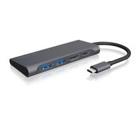 ICY BOX IB-DK4022-CPD Avec fil USB 3.2 Gen 1 (3.1 Gen 1) Type-C Anthracite, Noir