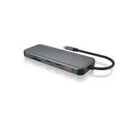 ICY BOX IB-DK4060-CPD Avec fil USB 3.2 Gen 1 (3.1 Gen 1) Type-C Noir, Gris