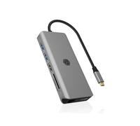 ICY BOX IB-DK4061-CPD Dock USB-C 3.2 Gen 1, 2x USB-A, 2x USB-C, 2x HDMI 30Hz, Ethernet, Lecteur SD/MicroSD, Power Delivery 100W, Gris