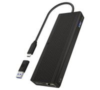 ICY BOX IB-DK4080AC Avec fil USB 3.2 Gen 1 (3.1 Gen 1) Type-C Noir