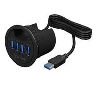 Raidsonic Icy Box Hub USB encastrable IB-HUB1403 – 4x USB 3.0, passage de câble, 5 V – Noir