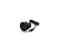 ICY BOX IB-HUB1404 Hub d'Alimentation 5V 4A Noir, Boîtier Plastique, Indicateur de Charge LED, 65x57x57mm, Certifié CE/FCC