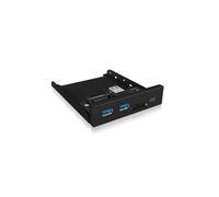 ICY BOX USB 3.0 en Face Avant, 1x USB-C, 2X USB-A, SD et Lecteur de Carte microSD, 3, 5 Pouces Interne, métal, Noir