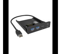 ICY BOX IB-HUB1419-i3 Hub Interne 3.5" USB 3.2 Gen 1, Lecteur Cartes SD/MicroSD, 2x USB-A, 1x USB-C, Métal Noir, Taux Transfert 20 Gbit/s
