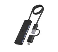 ICY BOX IB-HUB1424-C3 USB 3.2 Gen 1 (3.1 Gen 1) Type-A + Type-C 5000 Mbit/s Noir