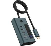 ICY BOX IB-HUB1454-C31 USB 3.2 Gen 1 (3.1 Gen 1) Type-C 10000 Mbit/s Bleu, Gris, Hub USB