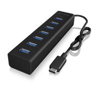 ICY BOX IB-HUB1700-C3 Hub USB 7 ports USB-A USB 3.0 5 GBit/s avec fiche mâle