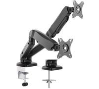 ICY BOX IB-MS304-T x2 Support de table pour écran 25,4 cm (10\ ) - 68,6 cm (27\ ) noir inclinable, mobile, rotatif, réglable en