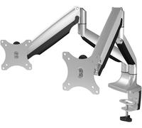 ICY BOX IB-MS504-T x2 Support de table pour écran 25,4 cm (10\ ) - 81,3 cm (32\ ) gris, noir inclinable, réglable en hauteur