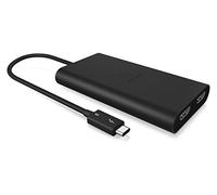 ICY BOX IB-SPL1026-TB3 séparateur 2 Voies Thunderbolt 3 (1x Thunderbolt 3 à 2X HDMI), 5K, 4K Ultra HD, cble intégré, Aluminium, Noir