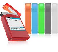 ICY BOX Lot de 6 boîtes pour disque dur 3,5 pouces pour la protection ou le rangement, Empilable, étiquetage, étui rigide, Plastique, Multicolore, IB-AC602b-6