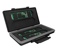 ICY BOX M.2 Boîtier de Protection SSD pour 4 x M.2 SSD jusqu'à 2280, Protection et Rangement, Fermeture à Clip, Mousse, Noir