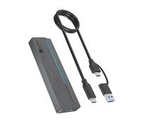 ICY Box M.2 NVMe/SATA SSD Boîtier avec éclairage RVB USB 3.2 Gen 2 10 Gbit/s, Prend en Charge 2230/42/60/80, avec Pad Thermique et câble USB-C/A, IB-1826M U31