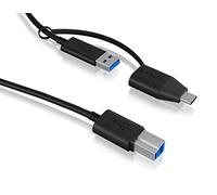 ICY BOX RaidSonic Câble USB-B vers USB-A et USB-C 1 m, noir