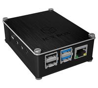 ICY BOX Raspberry Pi 4 Boîtier Ventilateur, Cadre en Plastique avec dissipateur Thermique, VESA, Noir