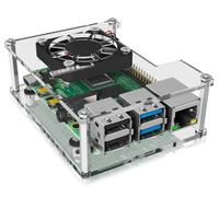 Icy Box Raspberry Pi 4 Case, Transparent and Frameless, Acrylic, with Heat Sink,