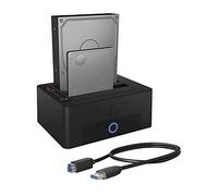 ICY BOX Station d’Accueil USB 3.0 pour 2 SSD ou Dique Dur de 2,5 ou 3,5 Pouces, Fonction clonage, Adaptateur/ Boitier disque dur interne & externe, IB-1232CL-U3