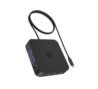 ICY BOX Station d'accueil Docking Station USB-C (12-en-1) pour 3 moniteurs (3X HDMI), 4K 60Hz, HUB USB 3.2 à 6 Ports (jusqu'à 10 Gbit/s), 85W PD, Ethernet Gigabit, IB-DK4090-C