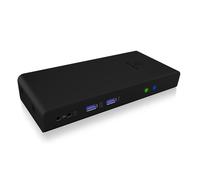 ICY BOX Station d'accueil USB 3.0 & USB-C avec 2 HDMI, hub USB 6 voies, LAN, audio, avec support, noir