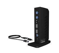 ICY BOX Station d'accueil USB-C (11-en-1) avec 2x HDMI & 2x DP, Docking Station USB-C pour Ordinateur Portable (Gigabit Ethernet, 6 Ports USB 3.0), DisplayLink, IB-DK2252AC