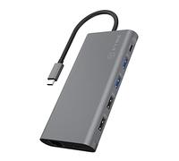 ICY BOX Station d'accueil USB-C (12-en-1) avec 2x HDMI & 1x DP, Docking Station USB-C pour Ordinateur Portable (Gigabit Ethernet, 4 Ports USB 3.0, PD 100W), IB-DK4050-CPD