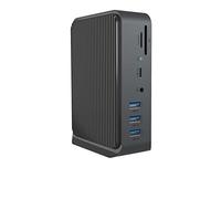 ICY BOX Station d'accueil USB-C (13-en-1) avec 2x HDMI, Docking Station USB-C pour Ordinateur Portable (Gigabit Ethernet, 7 Ports USB 3.0), DisplayLink, IB-DK2261AC