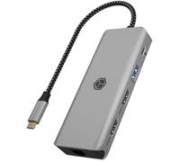 ICY BOX Station d'accueil USB-C (9-en-1) pour 2 écrans (2X HDMI), 4K 60Hz, concentrateur USB 3.0 à 3 ports, alimentation de 100 W,