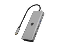 ICY BOX Station d'accueil USB-C (9-en-1) pour 2 écrans (2X HDMI), 4K 60Hz, concentrateur USB 3.0 à 3 ports, alimentation de 100 W, Ethernet Gigabit, IB-DK4012-CPD