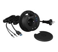 ICY BOX Table hub with SD/microSD Card Reader, 2X Type-A, USB-C, 2X 3.5 mm Audio
