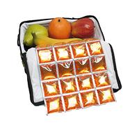 ICY-Cools Lot de 3 blocs de glace réutilisables pour glacières - Feuilles de glace flexibles, plates et durables pour le camping ou les boîtes à déjeuner, 20,3 x 30,5 cm (orange)