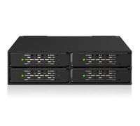 ICY DOCK 4 x U.2 / U.3 NVMe PCIe 5.0 SSD jusqu'à 128Gbps vers 2 x MCIO 8i (SFF-TA-1016) Cadre photo - Entièrement métallique - ToughArmor MB699V5P-B