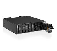 ICY DOCK 8-Bay 15 mm E1.S SSD (9,5/15 mm de hauteur) Cadre amovible pour baie externe 5,25" (4 × MCIO 8i SFF-TA-1016)