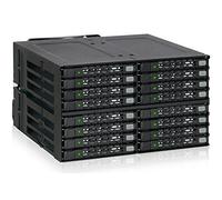 Icy Dock Backplane Cage, boîtier de Rack entièrement métallique pour 16 x SSD/Disque Dur 2,5” SATA/SAS dans 2 Baies de 5.25” avec connecteur miniSAS HD - ToughArmor MB516SP-B