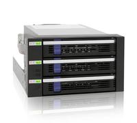 Icy Dock Backplane Cage, Rack Mobile, boitier de Cage avec tiroir Hot Swap pour 3 x HDD/SSD 2,5" ou 3,5" SAS II/SATA III 6Gb/s dans 2 Baies de 5,25" Aluminium - FatCage MB153SP-B