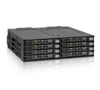 ICY DOCK Backplane Cage, Rack Mobile, boîtier de Rack Robuste métallique pour 8 x SSD ou HDD 2.5" SAS/SATA dans Une Baie de 5.25" avec connecteurs miniSAS HD - ToughArmor MB998IP-B