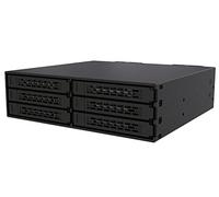 Icy Dock Backplane Cage Robuste, Rack Mobile, boîtier de Rack métal Hot Swap pour 6 x SSD ou HDD 2,5” SATA/SAS dans Un Baie de 5,25" - ToughArmor MB996SP-6SB