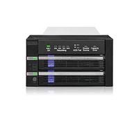 ICY DOCK Boîier Cage, backplane Rack Mobile 2 disques Dur 2.5" ou 3.5" SATA avec RAID1 et JBOD pour 2 Baie de 5.25" - FatCage Raid MB901SPR-B R1