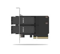 ICY DOCK Carte Adaptateur 2 Baies M.2 NVMe SSD avec Rack Amovible vers PCIe 4.0 x8 pour Port d'extension PCIe (Bifurcation nécessaire) - ExpressSlot Core MB312M4P-B