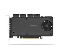 Icy Dock Carte adaptateur ExpressSlot MB204MP-1B 4x M.2 NVMe PCIe 4.0 x16 (bifurcation requise)