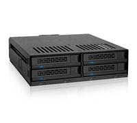ICY DOCK ExpressCage MB324SP-1B Lot de 4 racks amovibles 2,5" SATA/SAS HDD/SSD avec plateaux sans vis dans une baie 5,25"